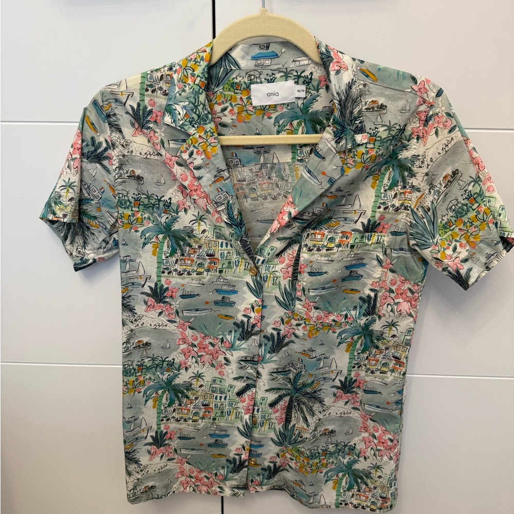 Onia Multicolor Tropical Print Shirt